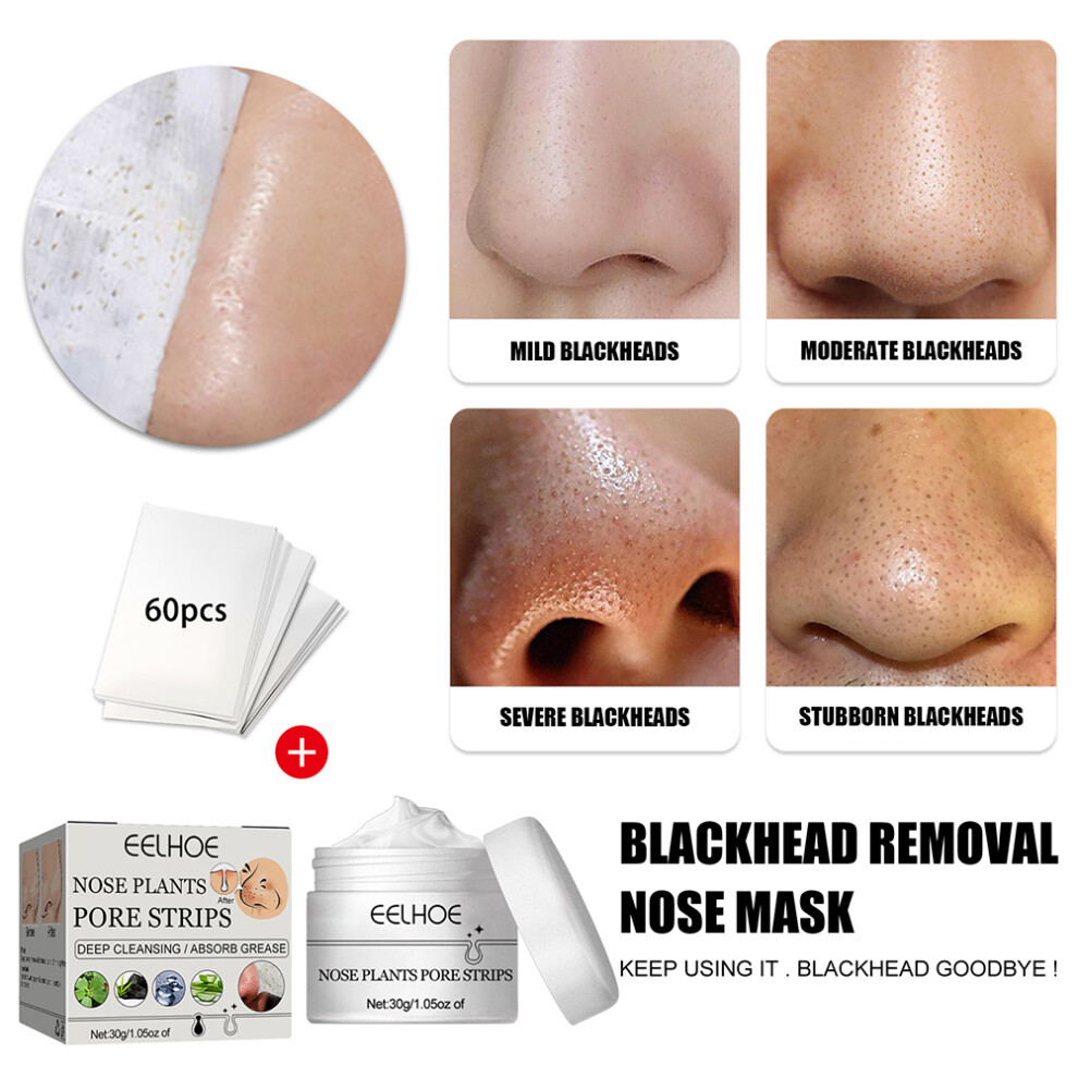 Deep Cleansing Blackhead Nose Strips - 30g 60 Sheets for All Skin Types