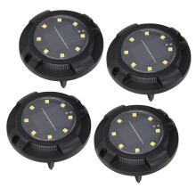 4 Sets 5W Solar Ground Lights Waterproof IP65 Colorful & Warm Light