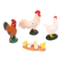 4Pcs Farm Chicken Animal Toys Set, Realistic Vinyl Figurines for Kids & Collectors