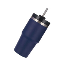 20 oz Lila-Blauer Edelstahl-Vakuum-Isolierbecher mit Strohhalm