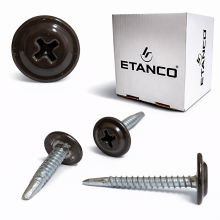 Vis autoperceuses ETANCO GM-B acier fixation toiture façade RAL 8019 Brun gris 4,2 x 25 mm 250 pcs