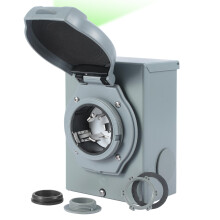 50 Amp Generator Inlet Box Outdoor Weatherproof ETL Listed with Clear Power Indicator Easy Install