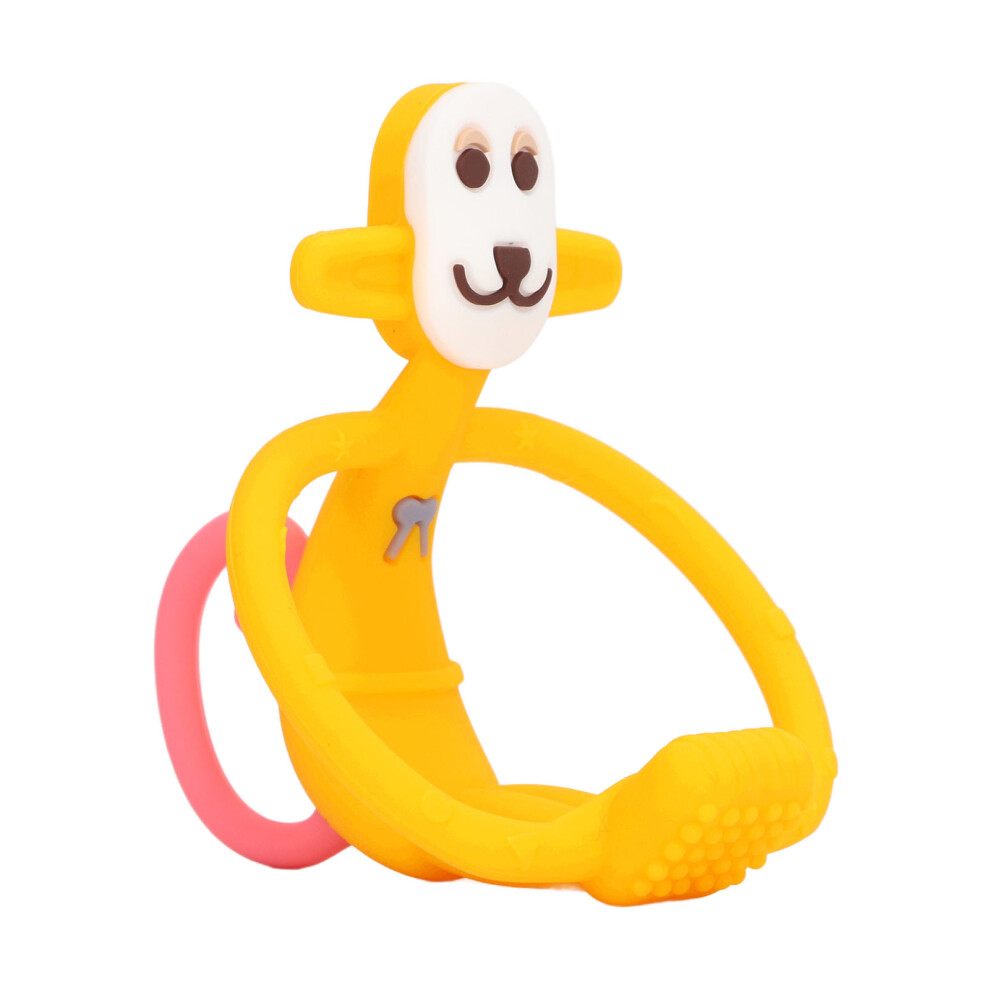 Baby Silicone Chewing Toy Set Monkey Shape for Infants, Yellow