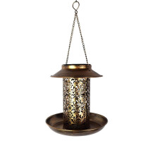 Solar Powered Bird Feeder Light with Automatic Sensor, Waterproof Vintage Hanging Outdoor Design