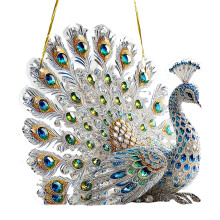 Vitrail suspendu paons/fleurs Suncatchers panneau de fenêtre-1 A