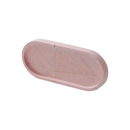 Unique Marble Vanity Tray For Displaying Perfume-Pink 25x12cm