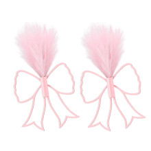 Bows Wall Decors with Artificial Pampas,Coquettes- pinkish pink