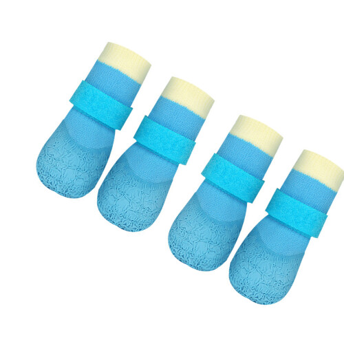 4PCS Breathable Waterproof Dog Rain Boot Slip Resistant-Blue M