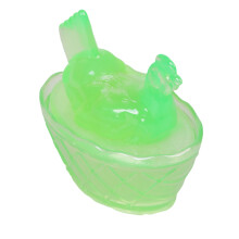 Candy Bowl with Lid,Dessert Plate Resin Chicken-Grass Green