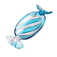 Christmas Candy Platter Glass Dessert Serving Plate for-S Blue