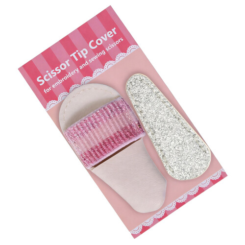 Universals Fit Leather Embroidery Scissors Case For-pink silver