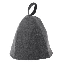 Dark Grey Wool Felt Sauna Hat for Heat Protection and Winter Warmth Bath Accessories