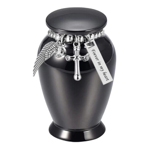 Pet Memorial Keepsakes Urn Small Size Elegant Cremation-Black