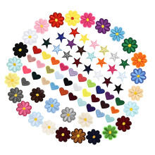 80Pcs Star Flower Heart Sew On Patches Adhesive Embroidery