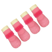 Pack of 4 Waterproof Slip Resistant Dog Footwear Rain-Pink L