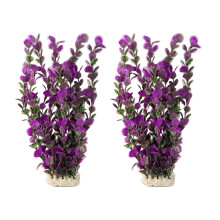 2lots Künstliche Wasserpflanze Gras Aquarien-traube grün gezahnt