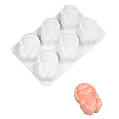 Flexible Bakeware Heat Resistant 6 Cavity Baking Molds Suitable
