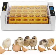Automatic Egg Incubator 24 Eggs with Precise Temperature Humidity Control and LED Inspection for Chicken Duck Quail
