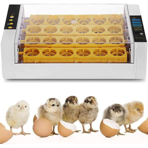 Automatic Egg Incubator 24 Eggs with Precise Temperature Humidity Control and LED Inspection for Chicken Duck Quail
