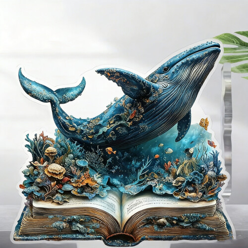 Figurine d'animal plat 2D avec Base, ornement artisanal-6 0 1