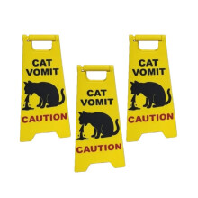 3Pcs Cats Vomit Caution Signs Cats Vomits Warning Signs Desk-A