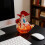 Statue de poulets en verre soufflé à la main,-Sable rouge 6