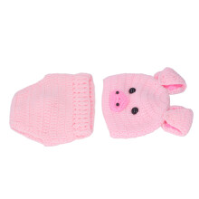 Rosa gestrickte Baby-Fotografie-Kostüme für Säuglinge, niedliche Tier-Requisiten-Outfits