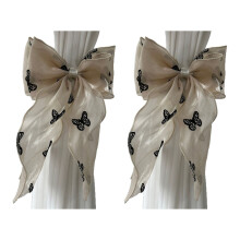 Pack of 2 Elastic Curtain Tiebacks Features-French Butterfly