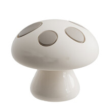Cartoon Mushroom Shape Toilet Flush Button Nail Salon-White L