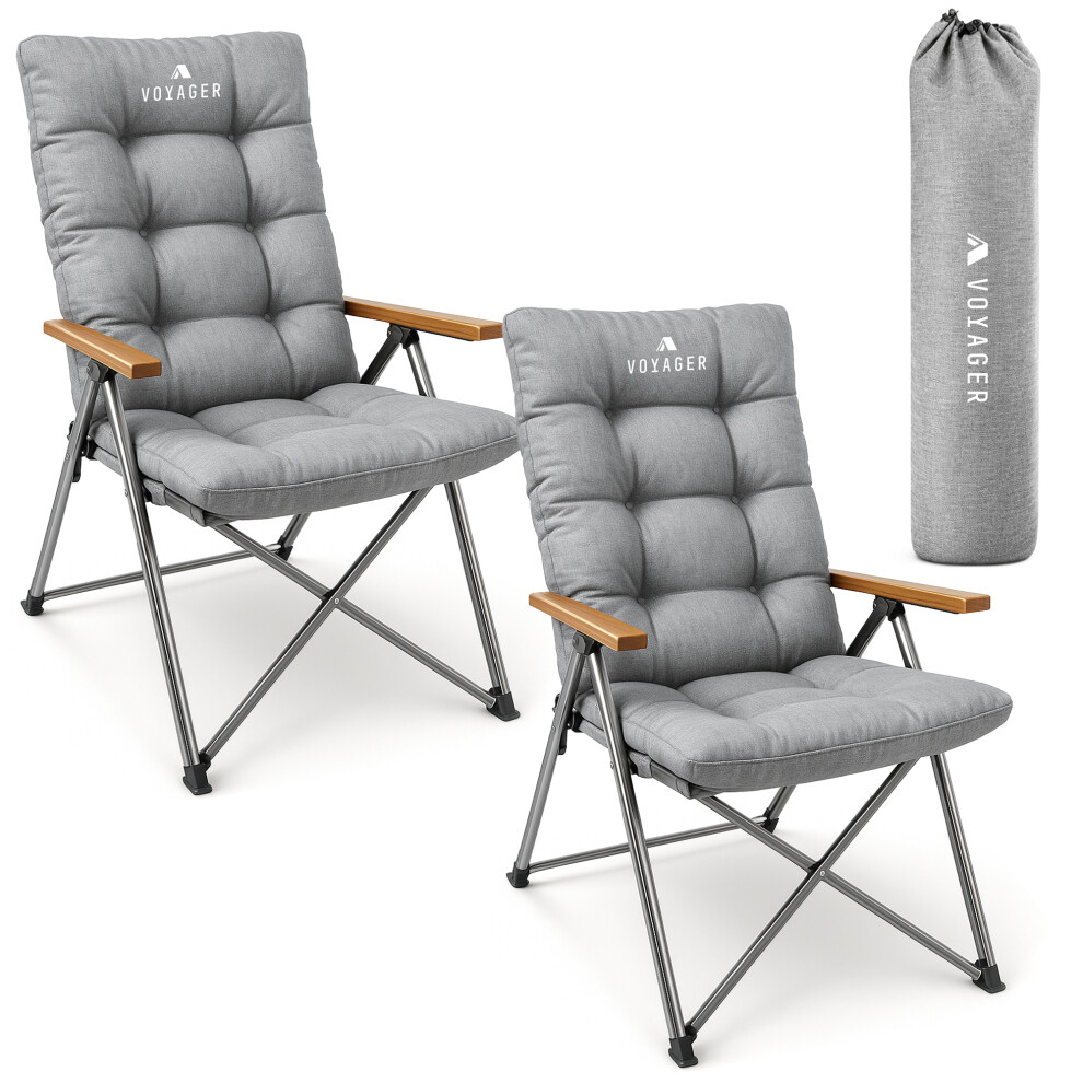 Keplin Voyager Luxury Camping Chair 150Kg Load Capacity, Portable & Comfortable Stable Folding Chair With Innovative Design, 2 Pack