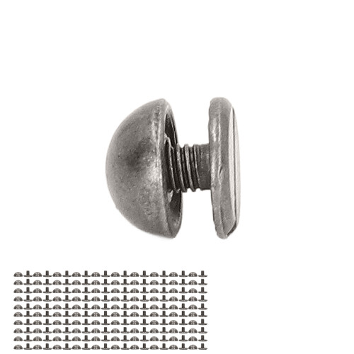 8mm Leather Rivets Kit 100 Sets Hard Alloy Silver Grey Decorative