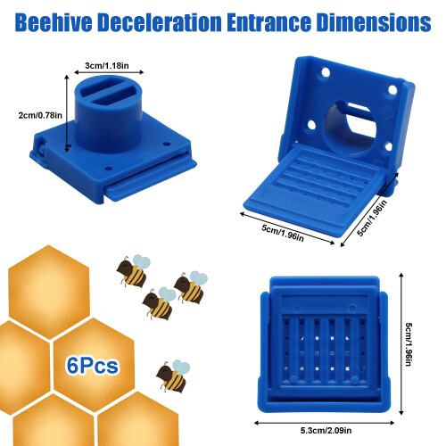 Beehive Entrance Reducer and Ventilation Window 6 Pack, TwoWay Flow Control, Durable ABS 1