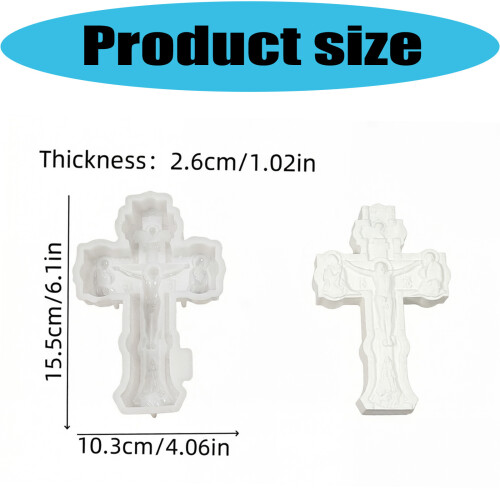 Large Crosses Shaped Silicone Mould for Soap Candle Crafting 2