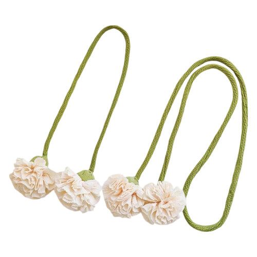 Embrasses de rideaux décoratives, rétro, fleurs, boucles-Violet 2