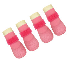 4 Stück wasserdichte Hunde-Regenstiefel, rutschfeste,-Rosa S