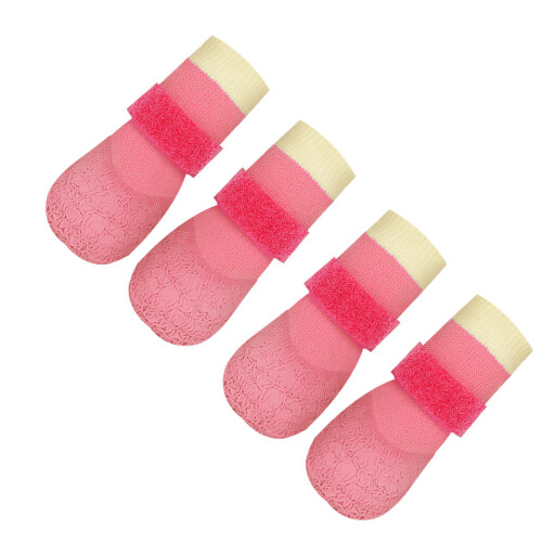 Chaussures antidérapantes imperméables pour chiens, 4-Rose M