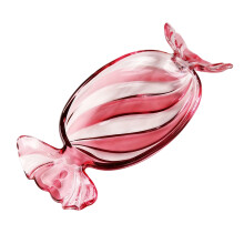 Christmas Platter Dish Glass Peppermint Candy Serving-M Pink