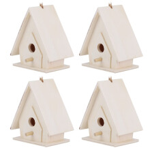 Wooden Hanging Bird House Set, Durable Nesting Box for Garden and Balcony, Attracts Birds