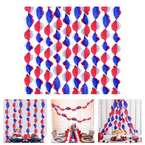 10Pcs Stitched Crepe Paper Streamers Independence Day Ceiling 2