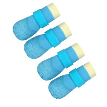 Set van 4 waterdichte antislip hondenschoenen,-Blauwe M