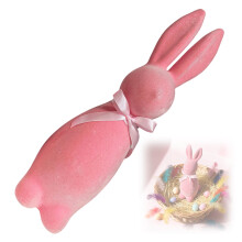 Elegant Plastic Rabbit Figurine with Bowtie for Family-large