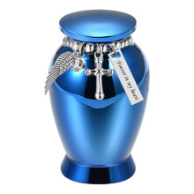 Small Cremation Urn Aluminum for Pet Memorial Including-Blue