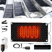 Heated Snow Melting Mat with Timer, Non Slip Rubber, Outdoor Stairs Steps Walkways Driveway, 10x30in
