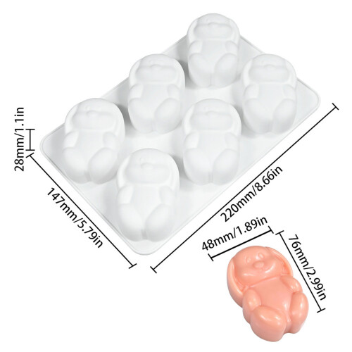 Rabbits Shape Silicone Baking Tray Cake Moulds Dessert Molds 2