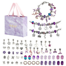 Mädchen DIY Kristall-Armband-Set, Modeschmuck-Set aus Legierung, Armbänder 16 cm, Mehrfarbig