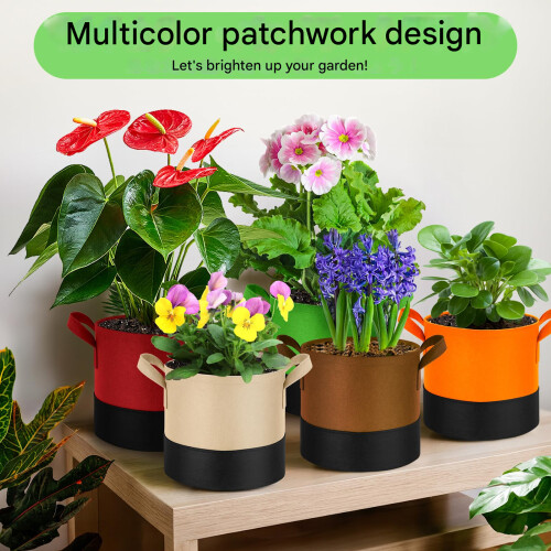 Ensemble de 6 pots de fleurs non tissés durables avec-5 gallons 1