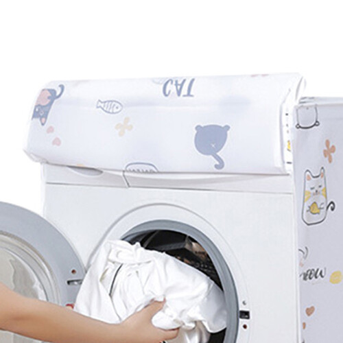 Washing Machine Dust Cover PEVA10kg Cartoon Pattern 1