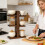 Practical Wooden Kitchen Shelf 3 Layer Storage Unit For 4