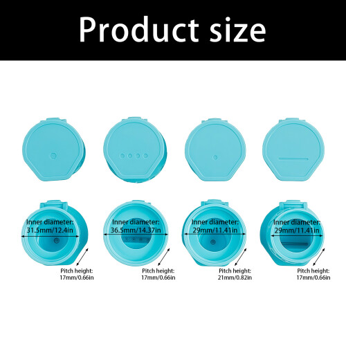 Pack of 4 Universal Condiment Bottle Cap for Various-Blue 1