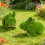 Flocking Bunnies Figurines Spring Rabbit Statues Bunnies-type 2 7
